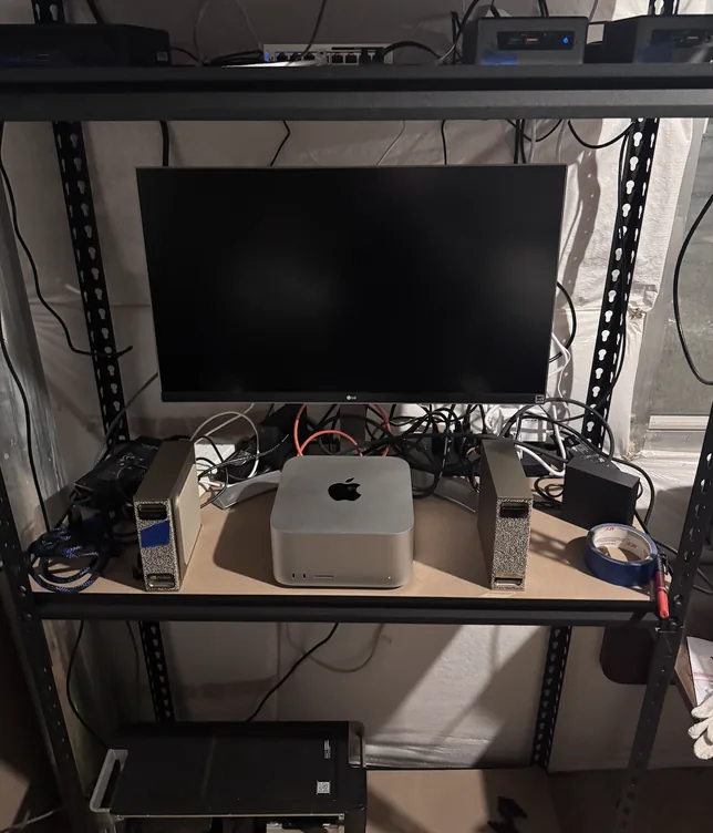 Local lab in all of its glory, two sparks and a mac studio